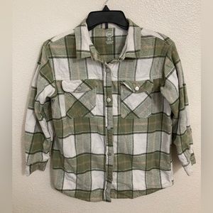 Green and white shirt for kids size XL(14-16)